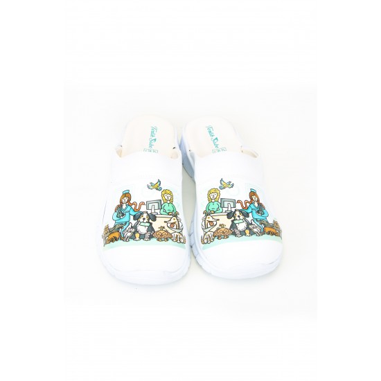 Ultra Hafif Tam Ortopedik Sabo Terlik - Veteriner Temalı