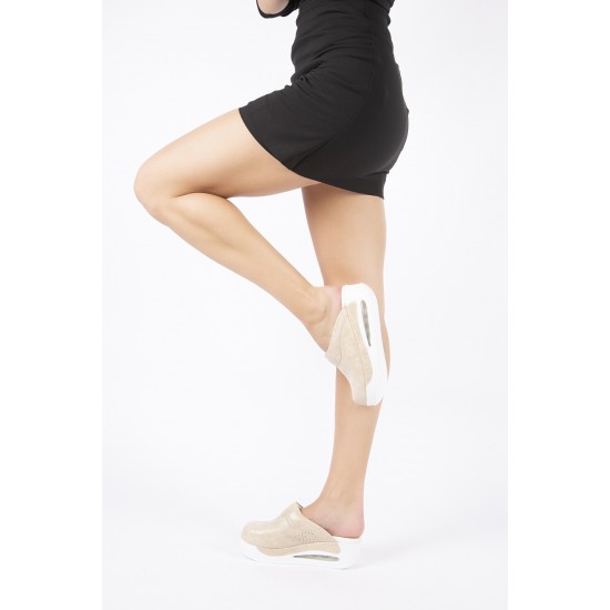 Airmax Sabo Terlik Vizon Mat Dokulu Desenli Tam Ortopedik