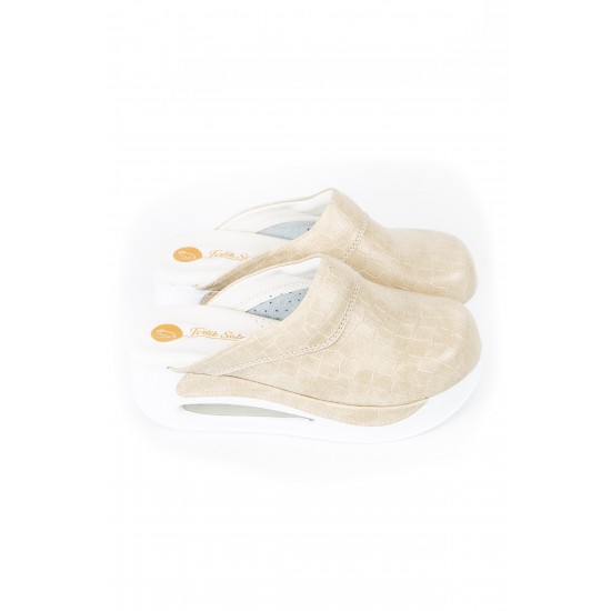 Airmax Sabo Terlik Vizon Mat Dokulu Desenli Tam Ortopedik