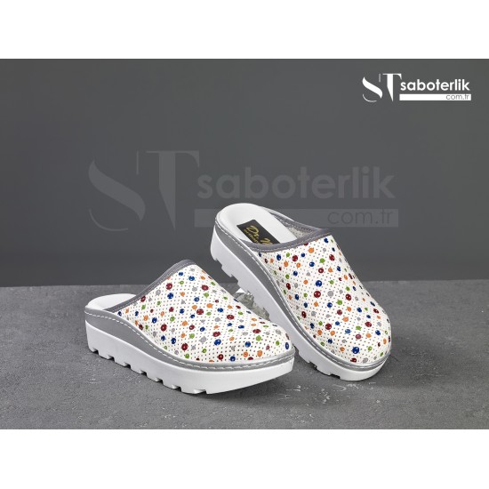 Traktör Taban Tam Ortopedik Sabo Terlik Beyaz  Traktör Taban Tam Ortopedik Sabo Terlik Beyaz