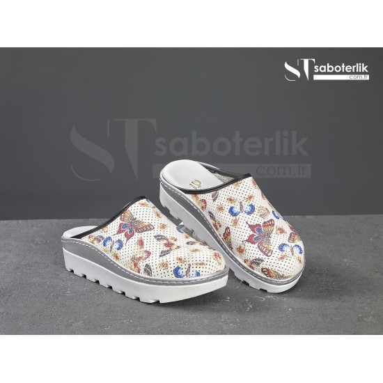 Traktör Taban Tam Ortopedik Sabo Terlik Kelebek Desenli Traktör Taban Tam Ortopedik Sabo Terlik Kelebek Desenli
