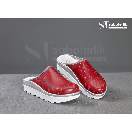 Traktör Taban Tam Ortopedik Sabo Terlik Kırmızı Traktör Taban Tam Ortopedik Sabo Terlik Kırmızı