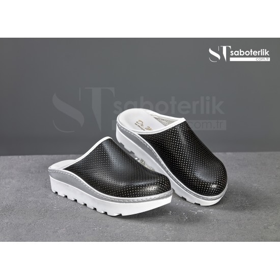 Traktör Taban Tam Ortopedik Sabo Terlik Siyah Traktör Taban Tam Ortopedik Sabo Terlik Siyah