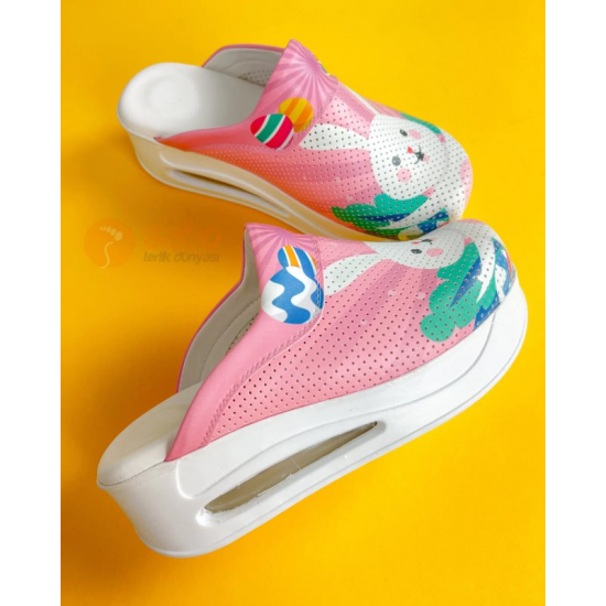 2024 Airmax Sabo Terlik Pembe Tavşan Tam Ortopedik 5.5 cm