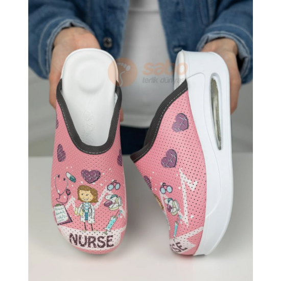 Sabo Terlik Airmax Pembe Nurse Tam Ortopedik Sabo Terlik Airmax Pembe Nurse Tam Ortopedik