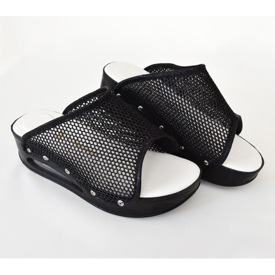 Hogi Yandan Açık Airmax Ortopedik Siyah File| Sabo Terlik Dünyası