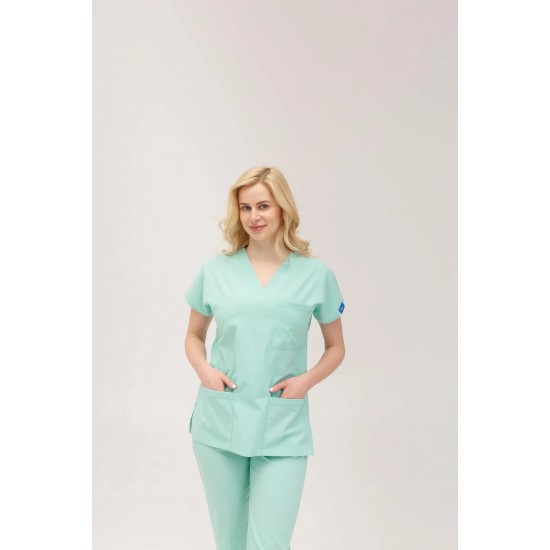 Mint Yeşili Likralı Comfort Kumaş Cerrahi Takım Kadın Erkek Scrubs Üniforma