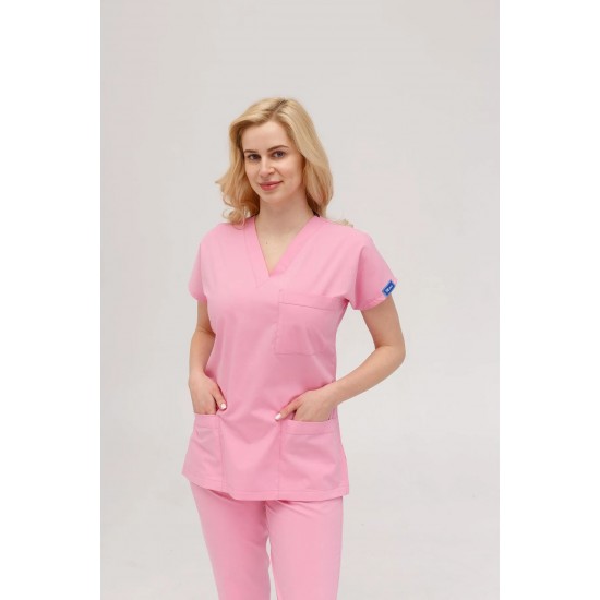 Pembe Likralı Comfort Kumaş Cerrahi Takım Kadın Erkek Scrubs Üniforma Pembe Likralı Comfort Kumaş Cerrahi Takım Kadın Erkek Scrubs Üniforma