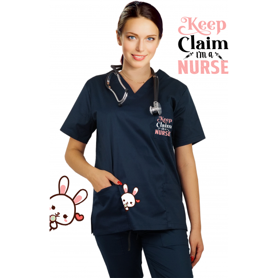 Likralı Özel Baskılı V Yaka Cerrahi Takım Keep Calm Nurse Likralı Özel Baskılı V Yaka Cerrahi Takım Keep Calm Nurse