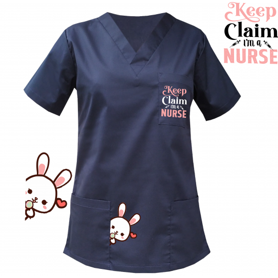 Likralı Özel Baskılı V Yaka Cerrahi Takım Keep Calm Nurse Likralı Özel Baskılı V Yaka Cerrahi Takım Keep Calm Nurse