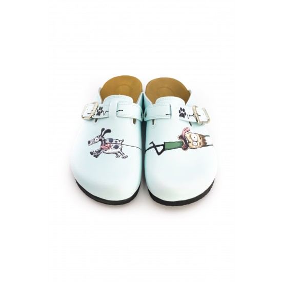 Ortopedik Köpek Desenli Mantar Sabo Terlik