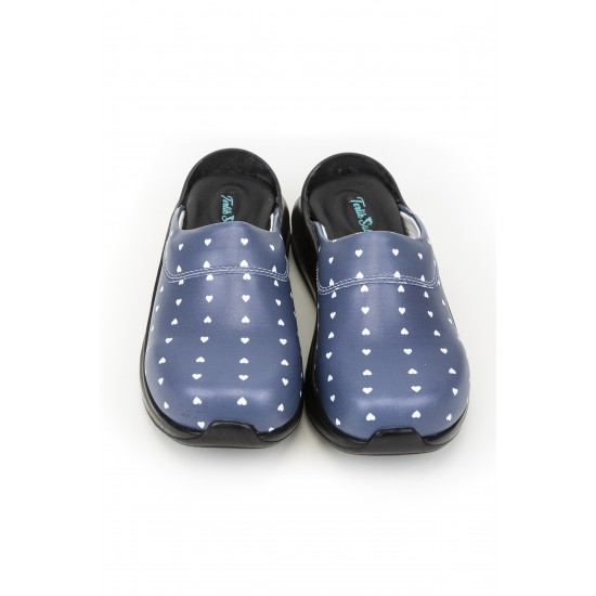 Supermax 2023 Mavi Kalp Desenli Tam Ortopedik Sabo Terlik Dünyası