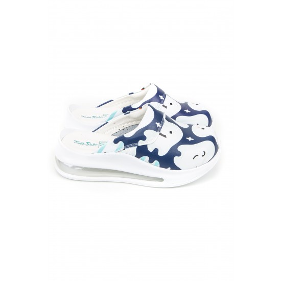 Supermax Diş Lacivert Desenli Tam Ortopedik Sabo Terlik Dünyası