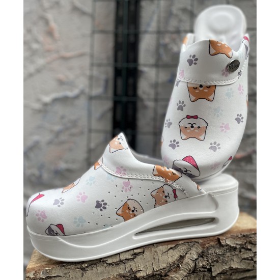 2024 Airmax Yeni Shiba Inu Desenli Tam Ortopedik Sabo Terlik