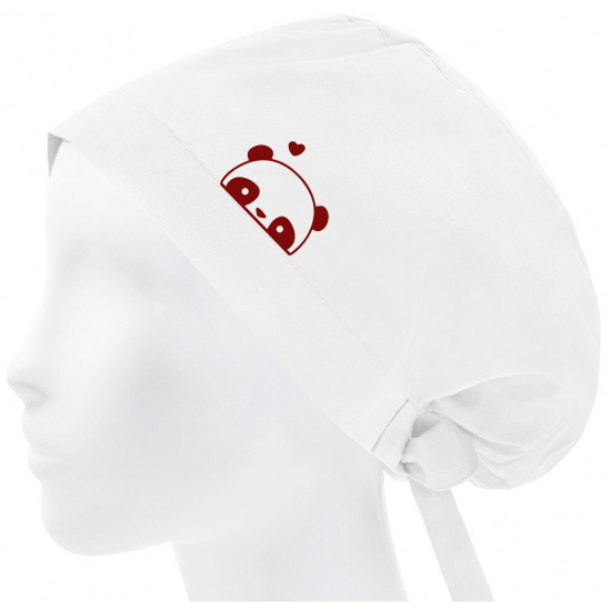 Şirin Panda Desenli Tesettür Bone, Doktor Bonesi, Hemşire Bonesi, Diş Doktoru Bonesi, Diş Hekimi Bonesi 